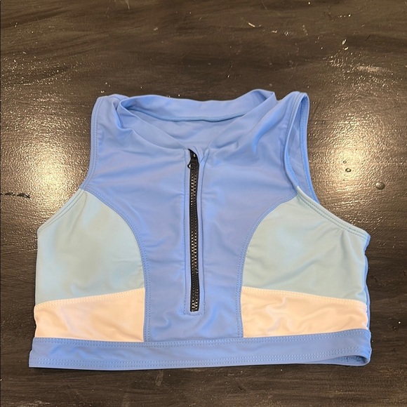 Teen’s Swim Top in Blue and White- 14 - Picture 2 of 7